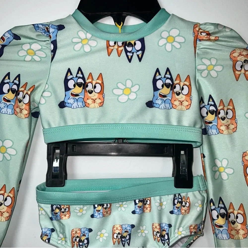 Bluey Toddler Girls Swimsuit |  2T  | Two-Piece Rash Guard Set